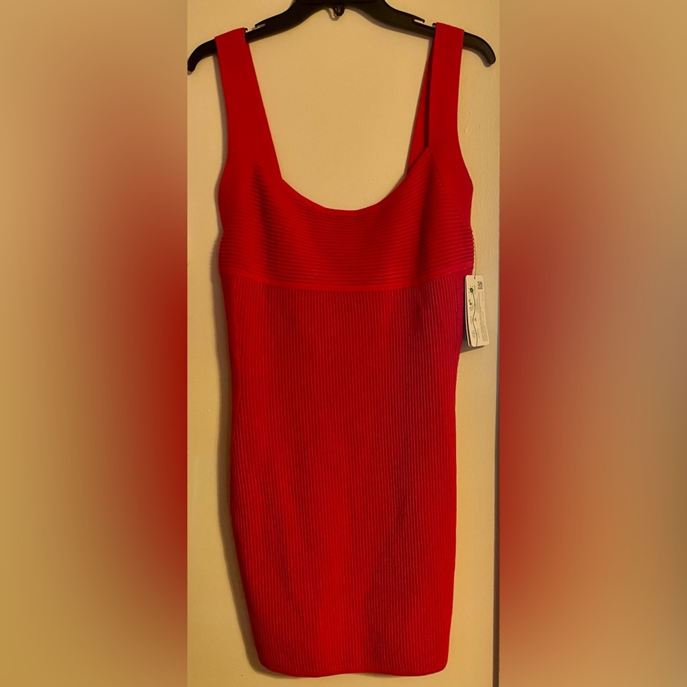 Guess Red Sleeveless Sweater Dress. NWT
